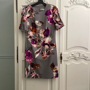 Trina Turk flounce sleeve large floral pattern scoop neck dress